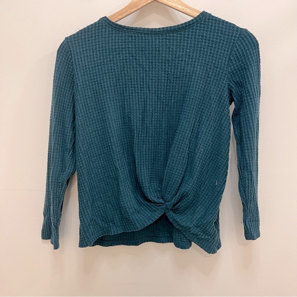 𝅺GIRLS thermal long sleeve tie front shirt